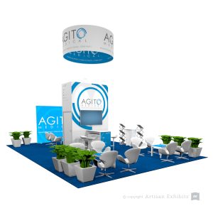 Island Exhibit with Storage Tower & Meeting Space