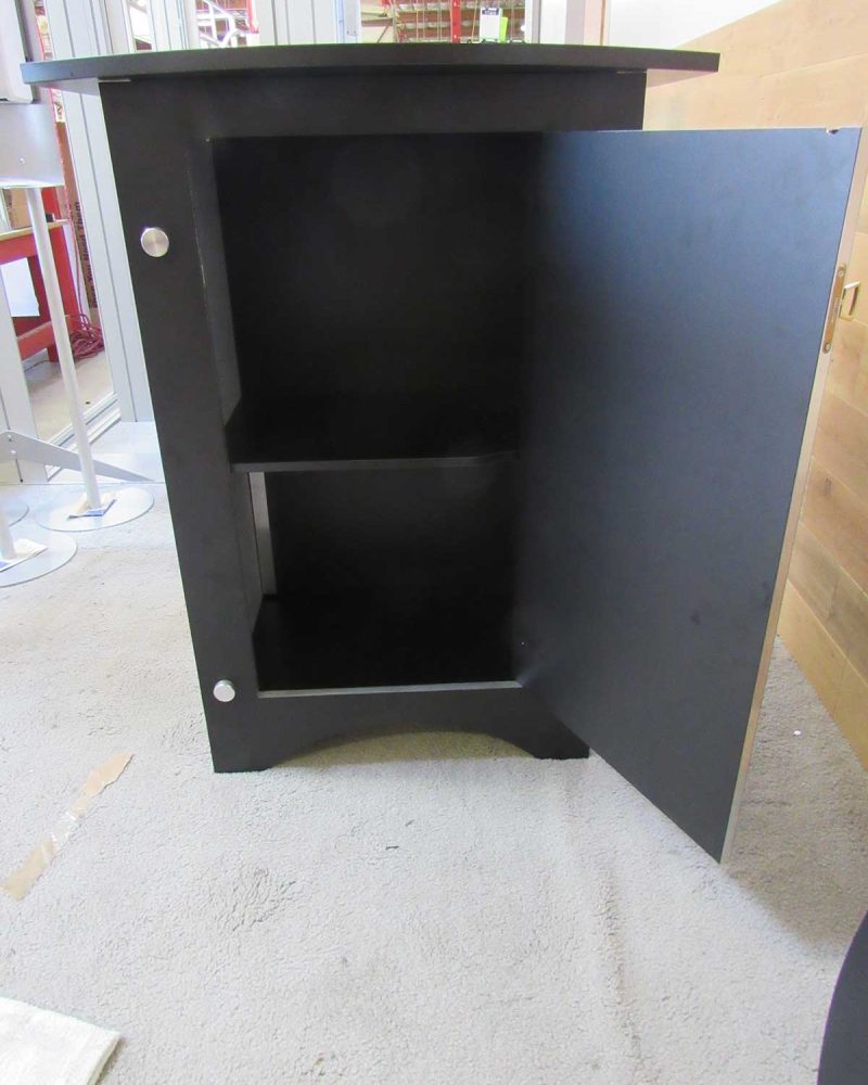 Modular laminated counter with locking door storage