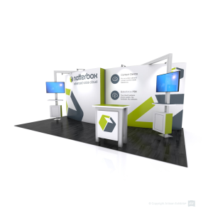 10x20 Curved Wall Display with Demo Kiosks